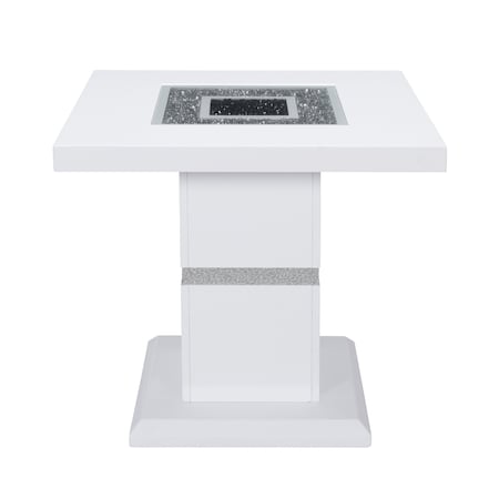 Global Furniture Usa Contemporary  Monaco White End Table 4550